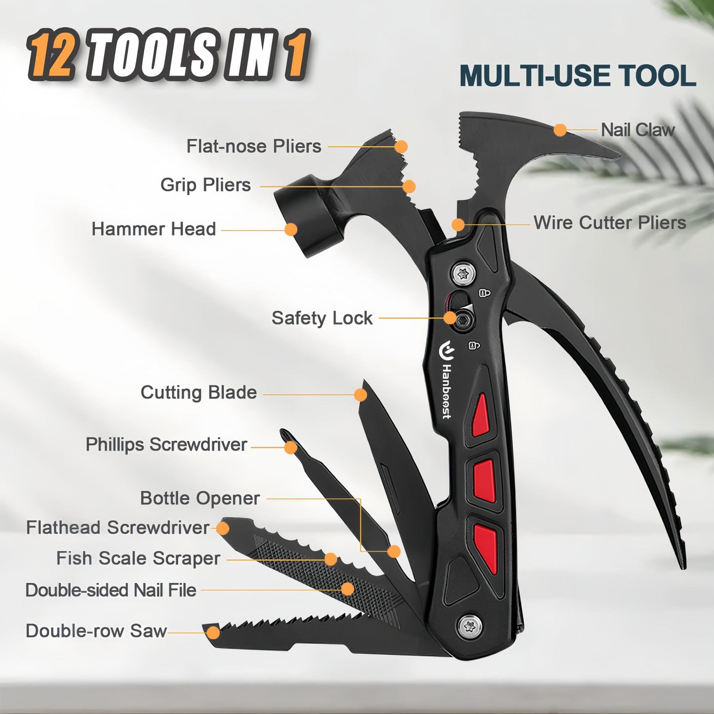 MakerJoy H1 Multi Tool Hammer 12 in 1 with Safety Lock