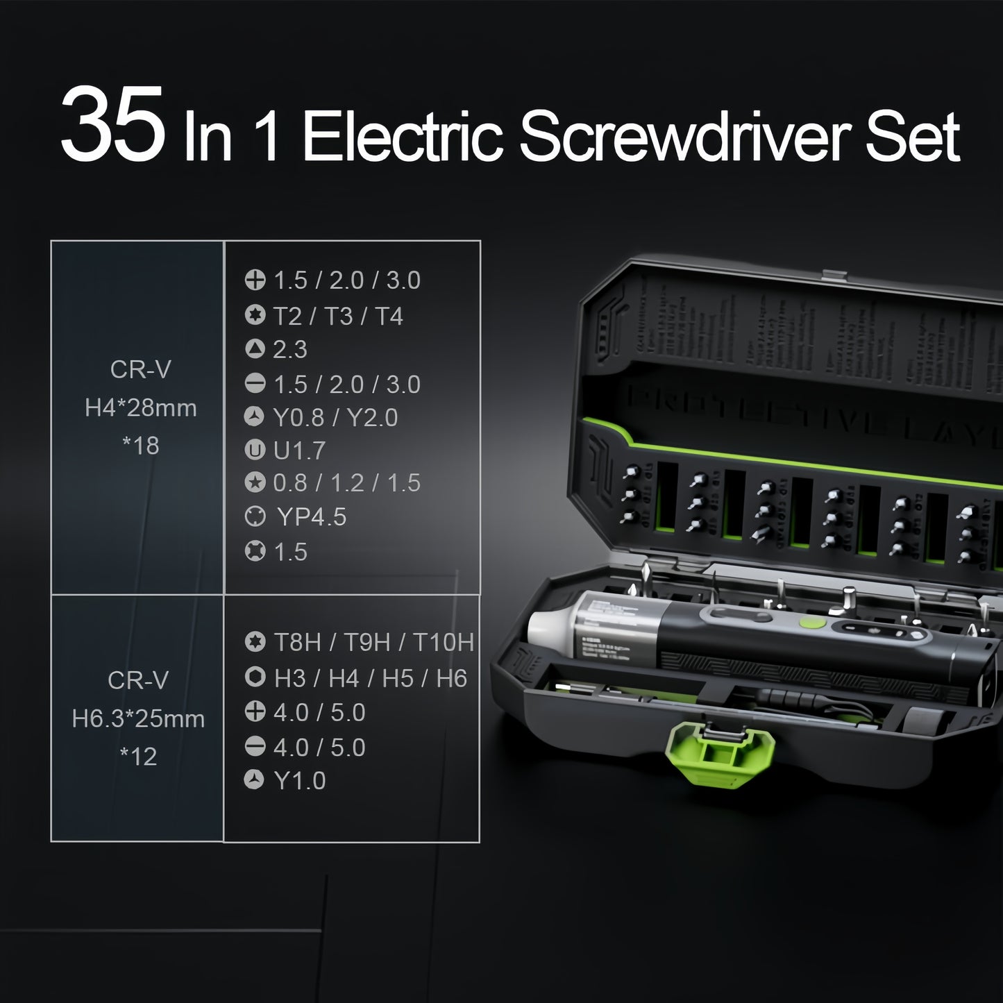 Hanboost® 35 In 1 Precision Electric Screwdriver Set for PC, Phone, Camera, Laptop, Watch, and Drone Repairs