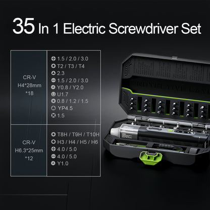 Hanboost® 35 In 1 Precision Electric Screwdriver Set for PC, Phone, Camera, Laptop, Watch, and Drone Repairs