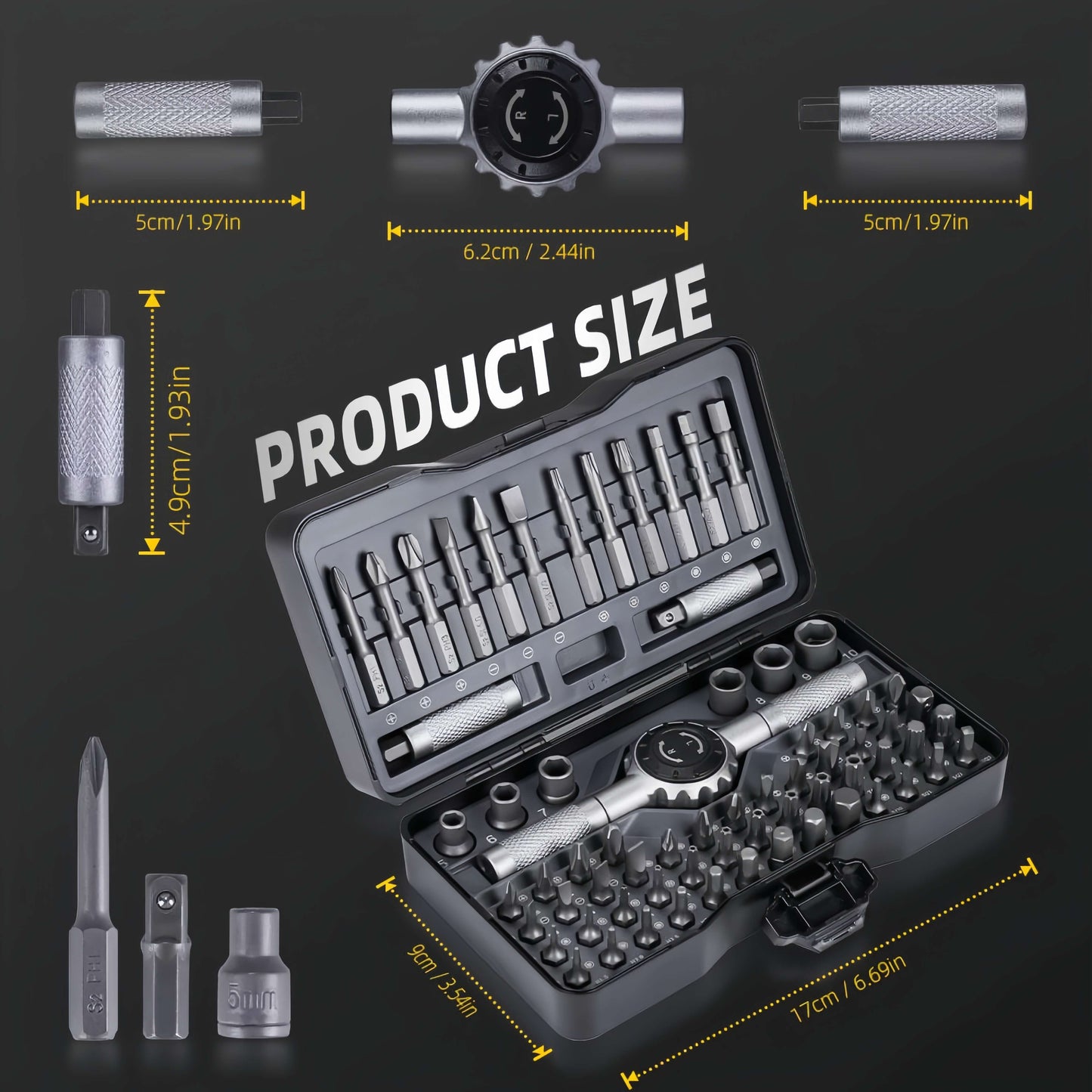 Hanboost 69 In 1 Ratchet Screwdriver Set