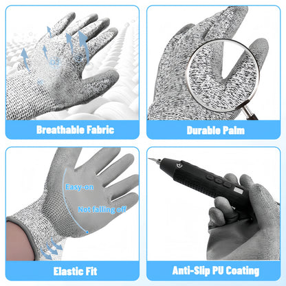 MakerJoy Anti-Cut Protective Gloves for DIY, Gardening, Woodworking Glass Cutting